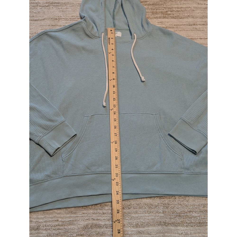 Aerie Lounge Set Womens Sz XL 2 Pc Waffle Knit Hoodie & Joggers Blue Comfort - Picture 6 of 11